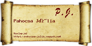 Pahocsa Júlia névjegykártya
