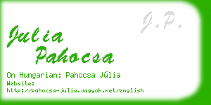 julia pahocsa business card