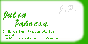julia pahocsa business card
